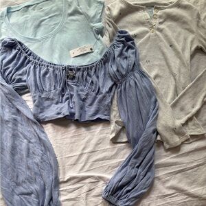 Blue Off-Shoulder Women's Top